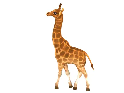 giraffe rig high-poly textured  3D model