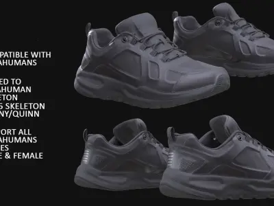 Sneakers 144 - All MH Bodies - UE5 Skeletons - Rigged Low-poly 3D model