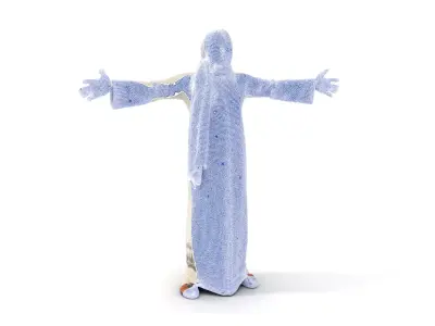 Elegant White Kaftan model pack Low-poly 3D model