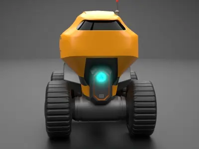 Sci-fi droid Low-poly 3D model