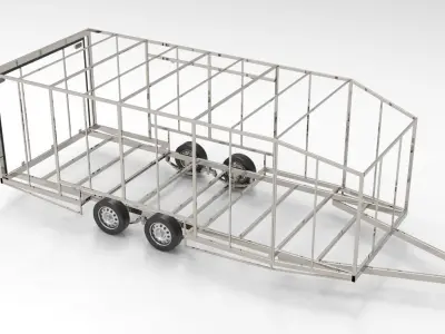 6 Meter Enclosed Race Car Trailer 3D model