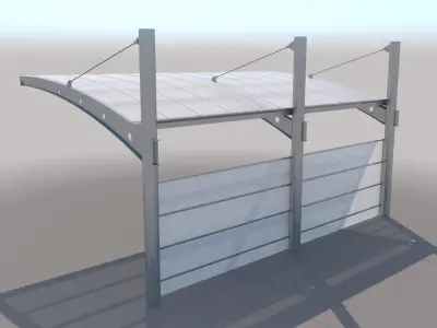Carport Design With Steel Construction  3D model