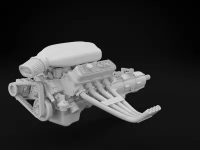 Big Block V8 - Fuel Injected 3D print model