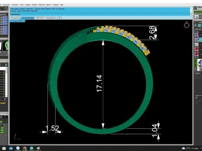 Luxury Diagonal Pave Gemstone Ring for Women 4521 3D print model