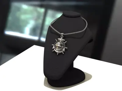 Pusula Gumus Erkek Kolye 3D print model