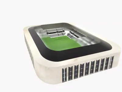 Soccer Stadium Low-poly 3D model 12