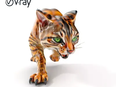 Realistic Wild Cat Model Pack for Animation and Interactive E... Low-poly 3D model