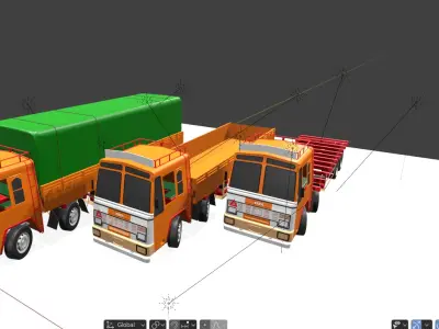TATA 12 WHEELER TRUCK Low-poly 3D model