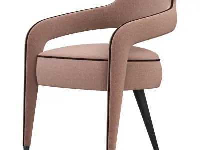 Invicta Dining Chair with One Back Foot in Solid Wood 3d model Low-poly 3D model