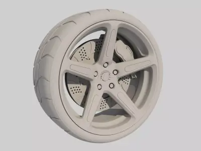 High Poly Sports Car wheel  3D model