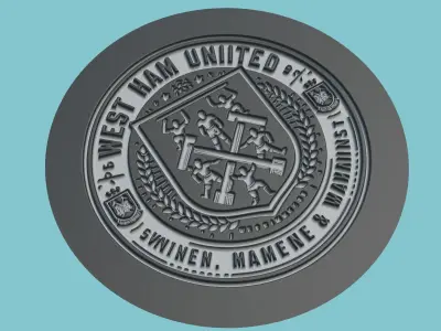 West Ham United Medallion Football 3D print model