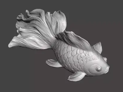 REALISTIC GOLDFISH SCULPTURE FIGURE MODEL PET STATUE 3D print model
