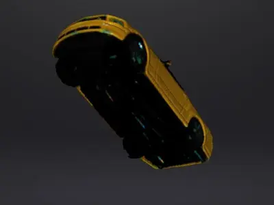 Yellow toy car Free 3D model