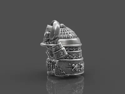 Head skull samurai 3d model for 3d printing 3D print model 3D print model