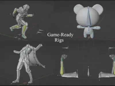 I will rig 3d model in blender for animation and game engines Low-poly 3D model