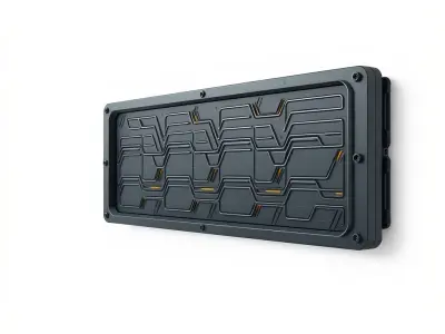 Futuristic Command Center Wall Section model pack Low-poly 3D model