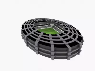 Soccer Stadium Low-poly 3D model