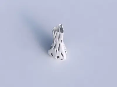 Vase puffy triangle with faceted cuts 3D print model