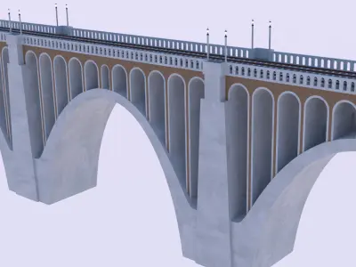 Railway viaduct PBR II 3D model