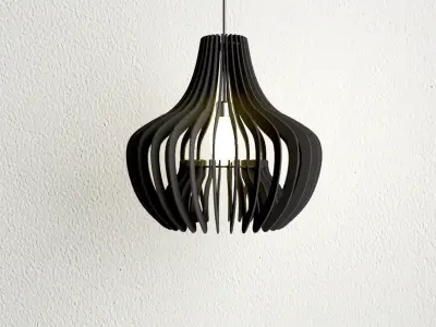 Parametric Design Chandelier Sandra Lamp CNC files dxf download 3D model