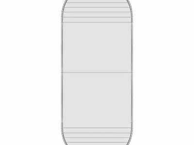 Pill Shape Modern - Contemporary Vanity Mirror 3D model