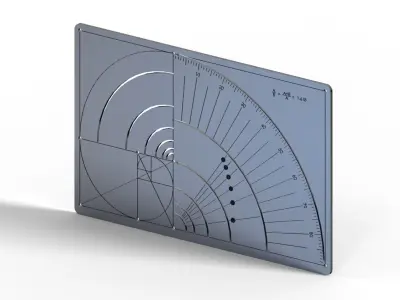 Golden Ratio ruler Fibonacci 3D print model