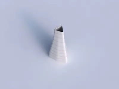 Vase puffy tipped triangle with smooth horizontal dents 3D print model