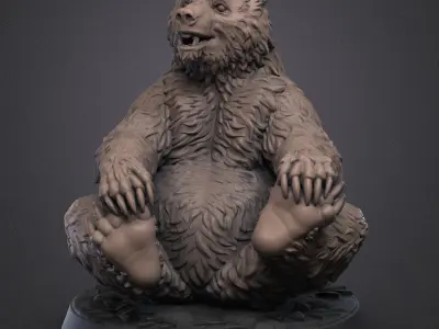 Playful bear 3D print model