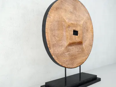 Rustic Ox Cart Wooden Wheel 3D model