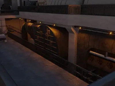 1920s Power plant turbine hall 3D model