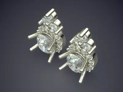Luxury Cufflinks With Huge Diamonds CAD 5464 3D print model