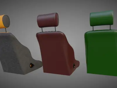 Car Seat BF Rally ST Low-poly 3D model