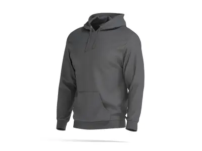 Black Hoodie - sports sweatshirt with hood 3D model