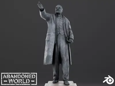Lenin Statue Low-poly 3D model