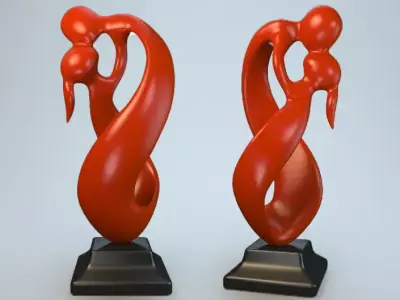 Statuette endless kiss P 3D print model