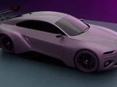 High Performance Gray Sports Car 3D Model  Blender Shaded 3D model