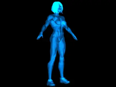 Asian Fitness Trainer Girl 3D model