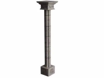 Column post with square base Low-poly 3D model purchase