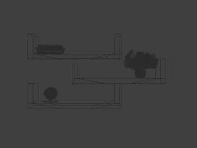 shelf with plant 3D model