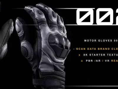 Motor Gloves 002 Low-poly 3D model