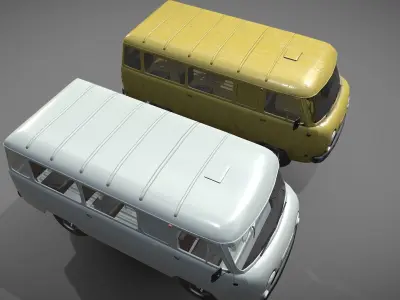  Soviet era van low poly Low-poly 3D model
