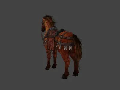 Horse world of warcraft Low-poly 3D model