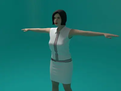 Tennis Player Woman 3D model