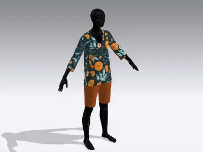 Female Cloth Dress Low-poly 3D model