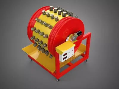 STEEL DRUM ROTARY HYDROPONIC SPIN GARDEN PLANT FARM SYSTEM WHEEL 3D model