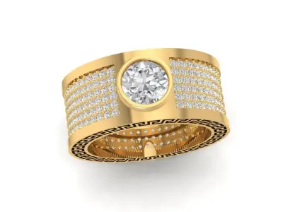 Luxury Greek Pattern Men Ring Jewelry 1499 3D print model