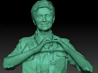 Smiling adult female doctor posing 130 Low-poly 3D model