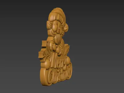 Merry Christmas Santa Claus 3D Relief 3D print model