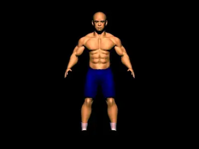 BOY BODYBUILDER  Low-poly 3D model