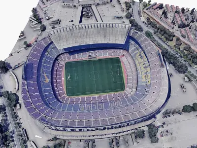 Camp Nou Stadium - Barcelona Low-poly 3D model